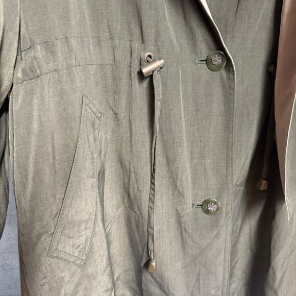 VTG Gallery Hooded Parka Jacket Women’s XS Olive Green Lightweight Utility Coat - Picture 5 of 5